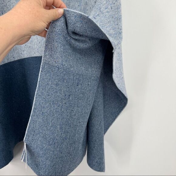 NEW ANN TAYLOR Blue Speckled Knit Mockneck Cape Poncho In Dark Navy - Picture 5 of 10